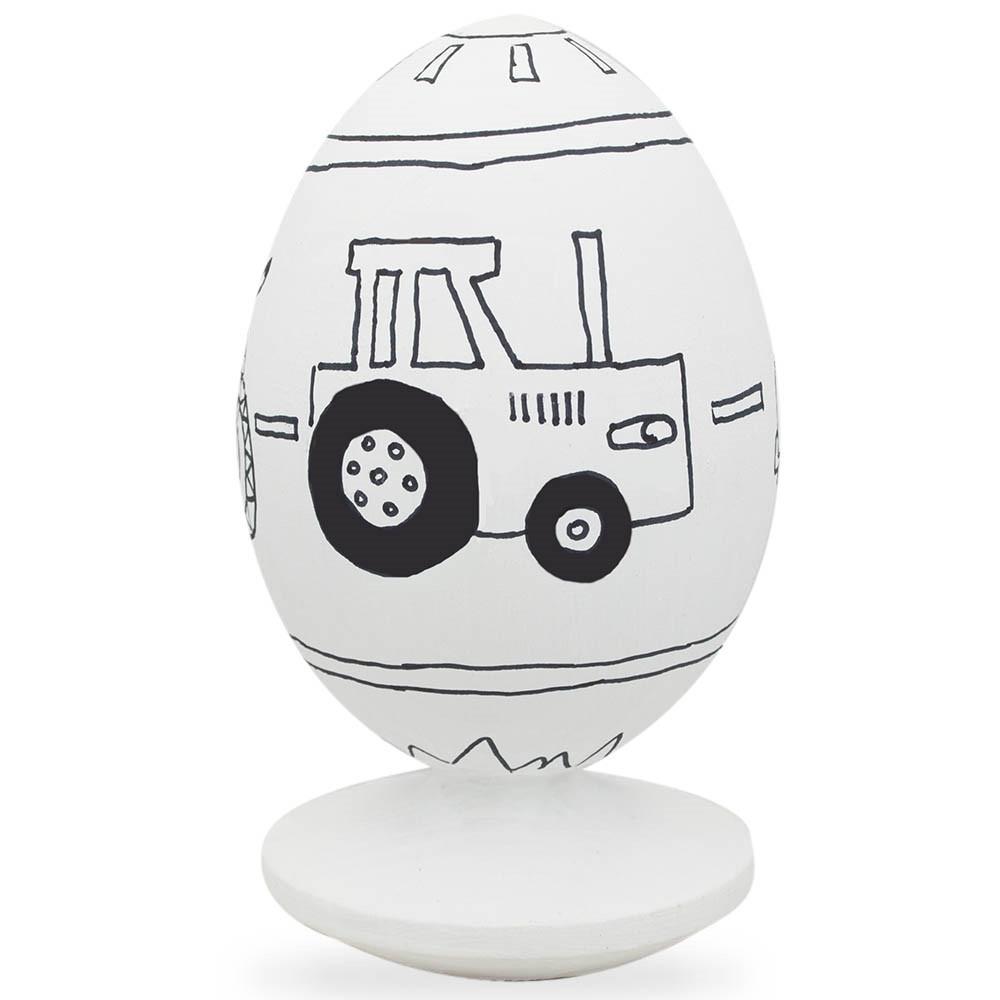 Bike, Car and Tractor Wooden Figurine Blank Unfinished Egg FigurinesUkraine ,dimensions in inches: 3.5 x  x