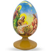 Wood Nativity Scene with Angel Wooden Egg Figurine 4.75 Inches in Multi color Oval