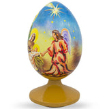 Nativity Scene with Angel Wooden Egg Figurine 4.75 InchesUkraine , dimensions in inches: 4.75 x  x