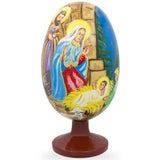 Virgin Mary with Jesus Nativity Wooden Figurine 4.75 Inches in Multi color, Oval shape