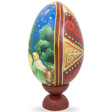 Virgin Mary in Mangle Nativity Scene Wooden Egg Figurine 7.25 InchesUkraine , dimensions in inches: 7.25 x  x