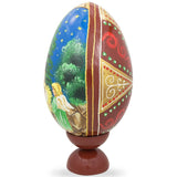 Virgin Mary in Mangle Nativity Scene Wooden Egg Figurine 7.25 InchesUkraine ,dimensions in inches: 7.25 x  x