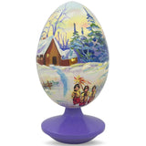 Vertep Ukrainian Christmas Celebration Wooden Figurine 4.75 Inches in Multi color Oval