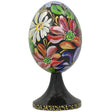 Bouquet of Spring Garden Flowers Wooden Easter Egg Figurine in Multi color, Oval shape