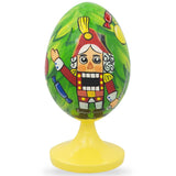 Nutcracker on Christmas Tree Standing Wooden Figurine in Green color Oval