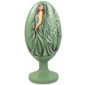 Green Earth Fairy Angel Wooden Figurine 4.75 Inches in Green color Oval