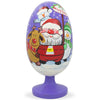 Santa, Snowman and Reindeer Friends Christmas Wooden Figurine 4.75 Inches in Multi color, Oval shape