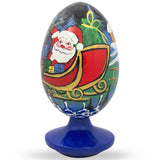 Santa, Reindeer in Winter Village Wooden Figurine 4.75 InchesUkraine , dimensions in inches: 4.75 x  x