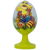 Duckling Easter Eggs Wooden Figurine in Multi color, Oval shape
