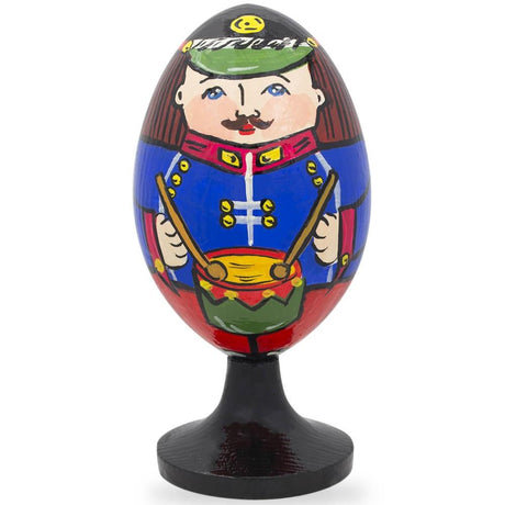 Soldier with Drum Wooden Figurine in Multi color, Oval shape