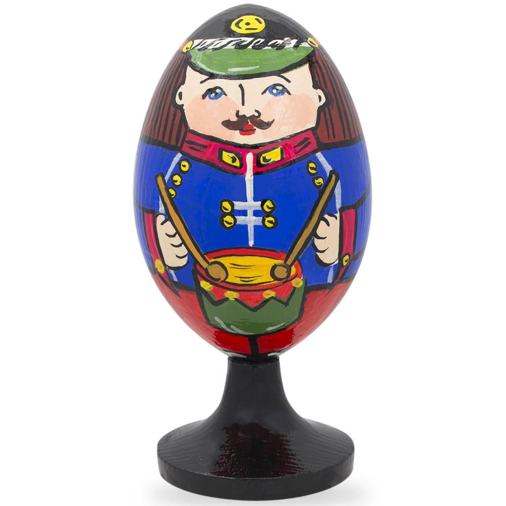 Soldier with Drum Wooden Figurine in Multi color Oval