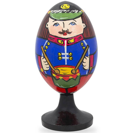 Soldier with Drum Wooden Figurine in Multi color Oval