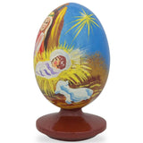Nativity Scene with Angel and Lambs Wooden FigurineUkraine , dimensions in inches: 3.5 x  x