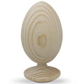 Unfinished Wooden Egg on Attached Stand 4.75 Inches Tall in Beige color Oval