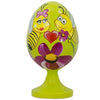 Bees in Love with Valentine's Heart Wooden Easter Egg Figurine in Multi color, Oval shape