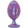 Loving Couple in Valentine Heart Wooden Figurine in Purple color Oval