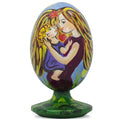 Mother's Never Ending Love Wooden Figurine in Multi color Oval
