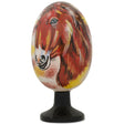 Majestic Horse Portrait Wooden Easter Egg Figurine 4.75 Inches in Multi color, Oval shape