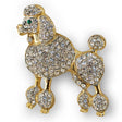 Pewter Posh Poodle: Austrian Crystal & Enamel Jeweled Pin in Multi color