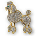Crystal Poodle Brooch Rhinestone Dog Pin in Multi color