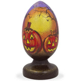Halloween Night Pumpkin Patch Wooden Figurine in Multi color Oval