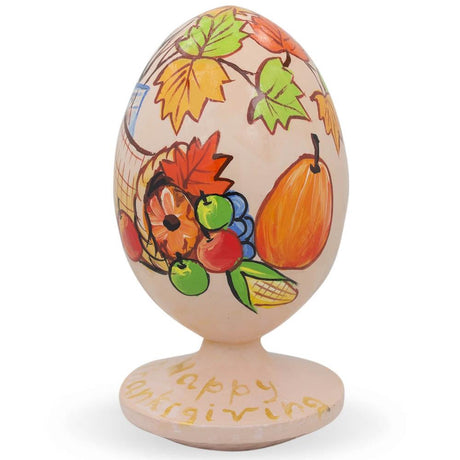 Thanksgiving Horn of Plenty Cornucopia Wooden FigurineUkraine , dimensions in inches: 3.5 x  x