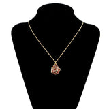 Royal Ladybug: 20-Inch Red Egg Pendant Necklace with Charm