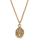 Majestic Crystal Leaves: 20-Inch Gold Tone Royal Egg Necklace in Gold color Oval