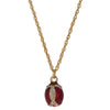 Venetian Elegance: 20-Inch Red Crystal Royal Egg Pendant Necklace in Red color, Oval shape