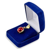 Venetian Elegance: 20-Inch Red Crystal Royal Egg Pendant Necklace