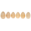 6 Miniature Unfinished Blank Wooden Eggs 2 Inches in Beige color Oval