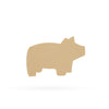 Wood Unfinished Wooden Pig Shape Cutout DIY Craft 5.5 Inches in Beige color Letters