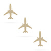 3 Airplanes Unfinished Wooden Shapes Craft Cutouts DIY Unpainted 3D Plaques 4 Inches in Beige color,  shape