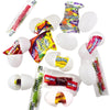 Set of 12 White Plastic Eggs with Candy 2.25 Inches in Red color,  shape