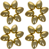 Set of 24 Very Shiny Golden Plastic Easter Eggs 2.25 Inches in Gold color, Oval shape