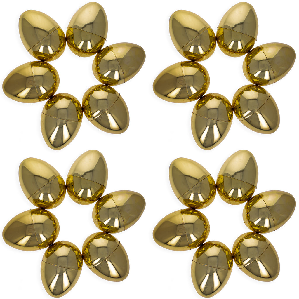 Set of 48 Plastic Eggs: 47 Metallic Gold and 1 Surprise White Egg