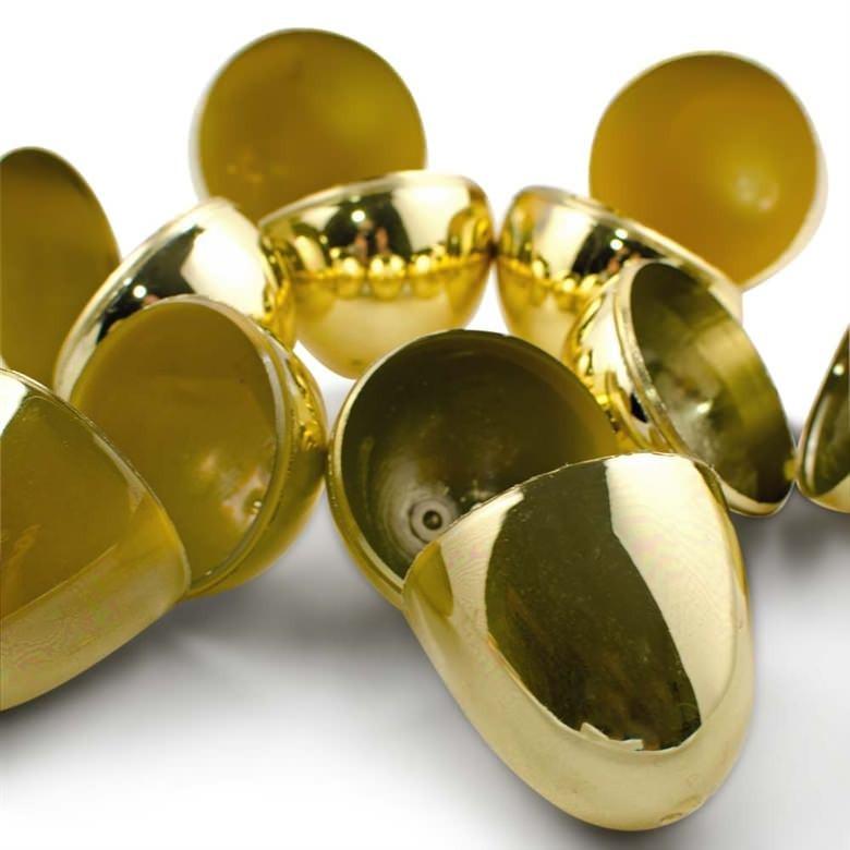 Set of 24 Very Shiny Golden Plastic Easter Eggs 2.25 Inches