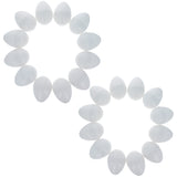 Set of 24 White Plastic Easter Eggs 2.25 Inches in White color Oval