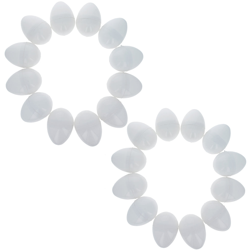 Set of 144 White Plastic Easter Eggs 2.25 Inches in White color Oval