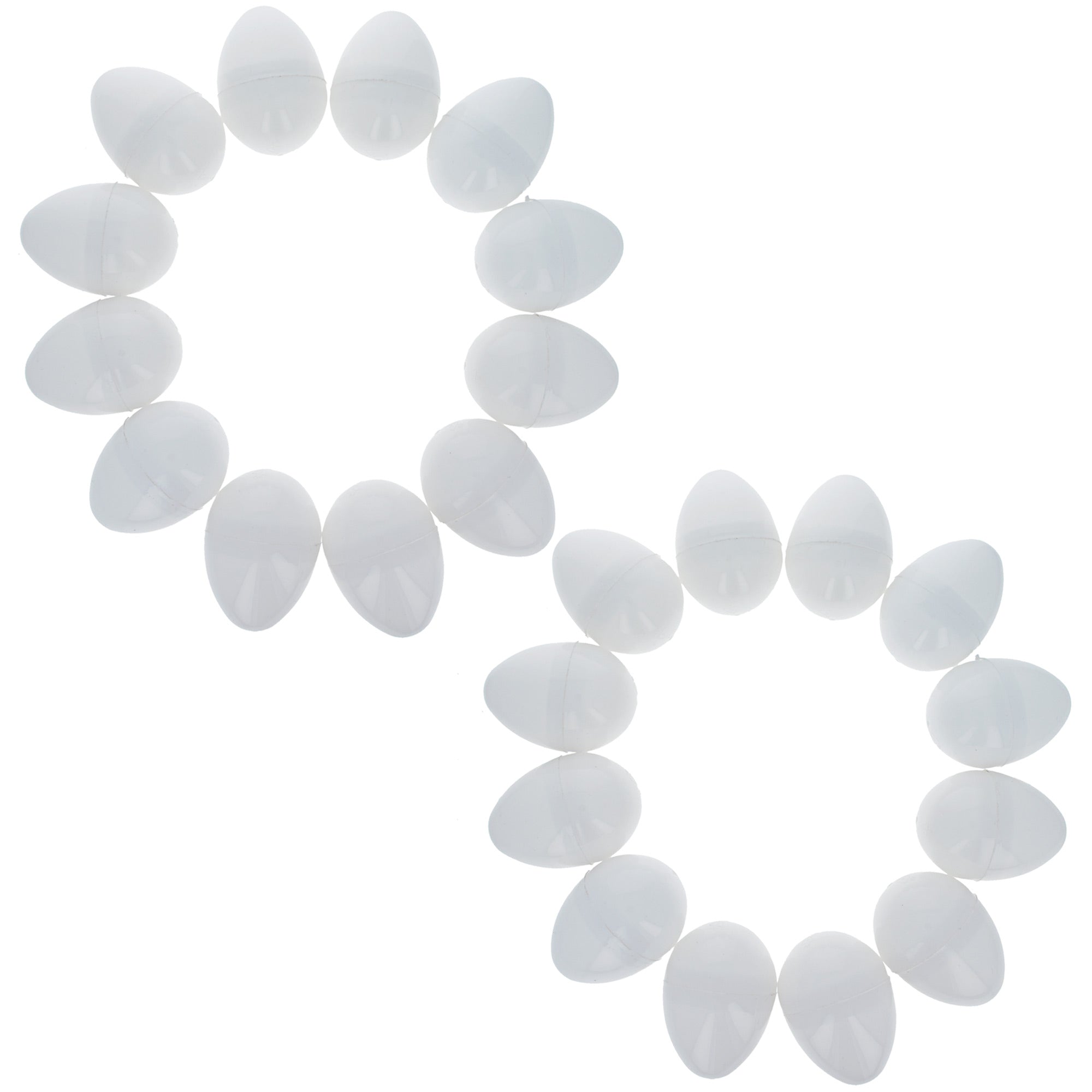 Set of 144 White Plastic Easter Eggs 2.25 Inches in White color Oval