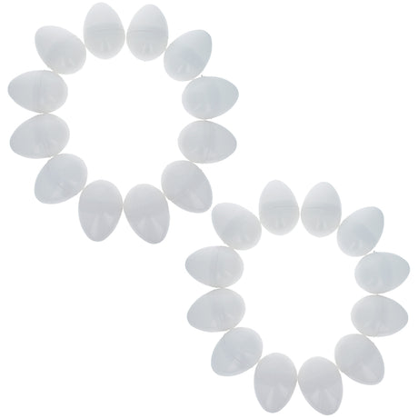 Set of 144 White Plastic Easter Eggs 2.25 Inches in  color Oval