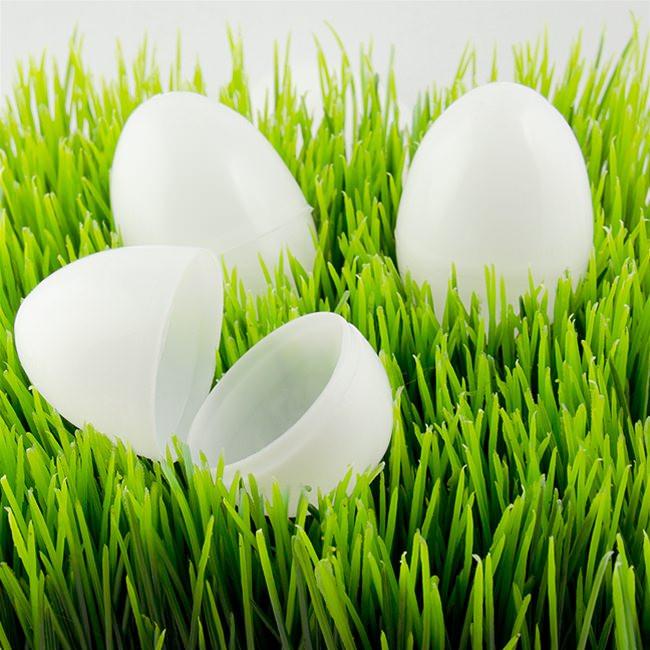 Juego de 12 huevos de Pascua de plástico blanco de 2,25 pulgadas