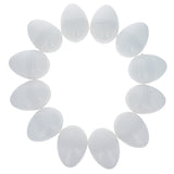 Set of 12 White Plastic Easter Eggs 2.25 Inches in White color, Oval shape