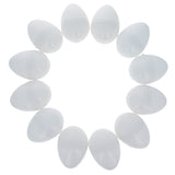12 White Plastic Easter Eggs in White color Oval
