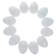 12 White Plastic Easter Eggs in White color Oval