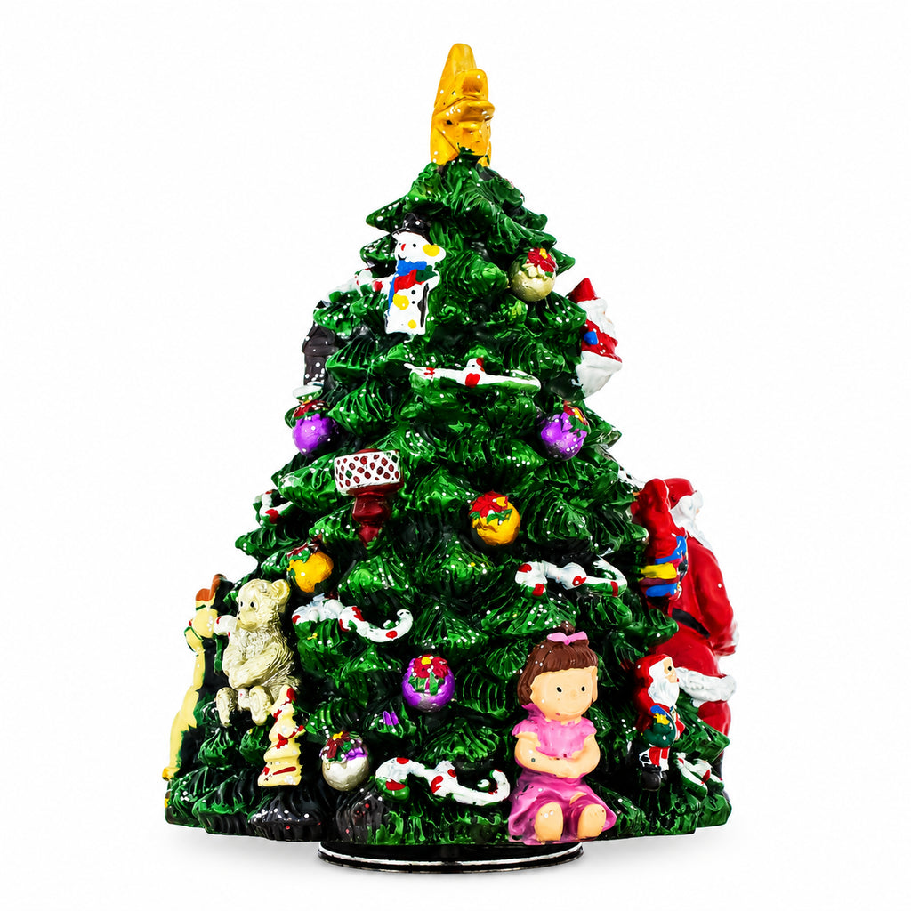 Santa Drummer Rotating Musical Christmas Tree FigurineChina , dimensions in inches: 6.25 x 4.5 x 4.5