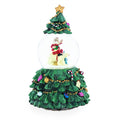 Santa's Riding Polar Bear Spinning Musical Water Snow Globe in Green color