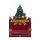 Four-Sided Picture Frame Christmas Tree Musical Water Snow Globe , dimensions in inches: 6.5 x 4 x 4