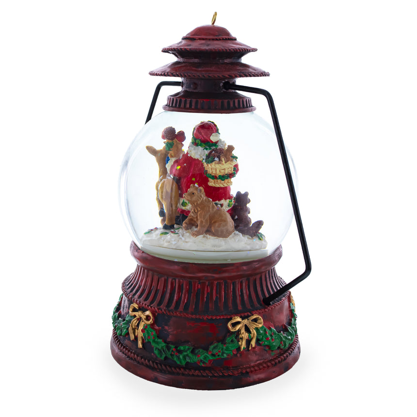 Shop Santa's Wildlife Symphony Illuminated Musical Snow Globe. Buy Snow Globes Santa Red   for Sale by Online Gift Shop BestPysanky Christmas water globe snowglobe music box musical collectible figurine xmas holiday decorations gifts rotating animated spinning animated unique picture personalized cool glitter flakes festive wind-up