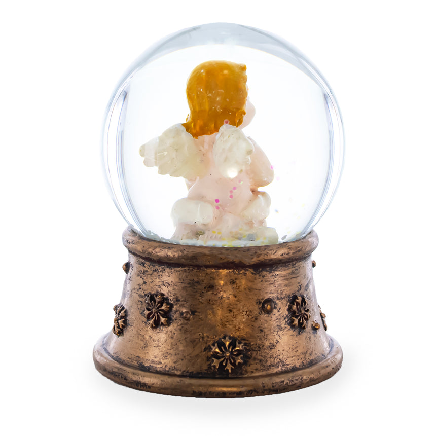 Golden Angel Mini Water Snow Globe , dimensions in inches: 2.5 x 1.9 x 1.7
